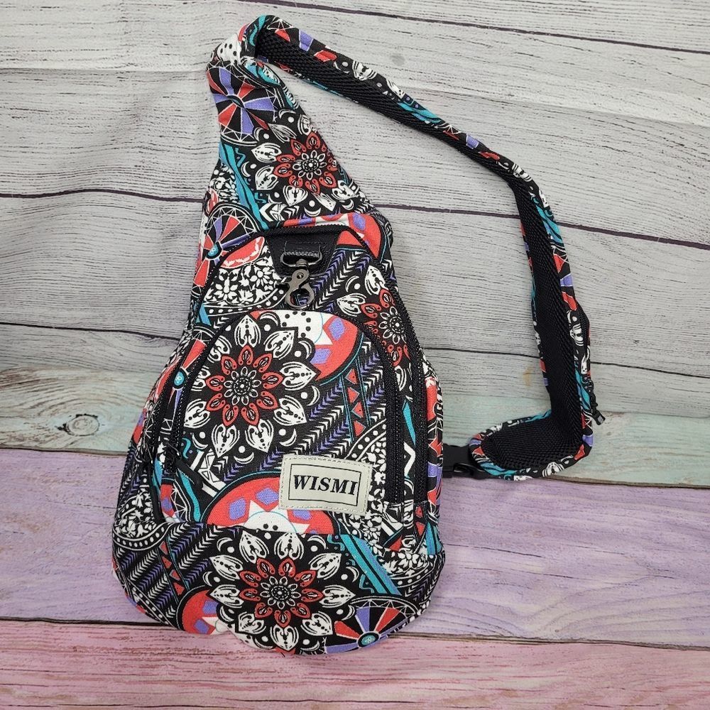 16" Paisley Canvas Sling Crossbody Backpack